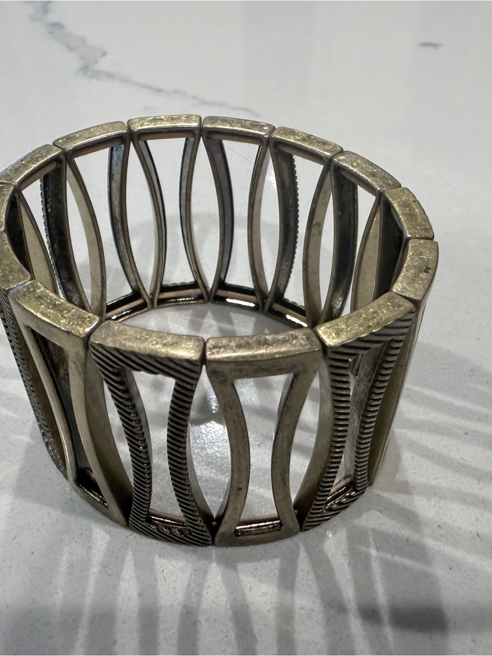Stretch Brassy toned Open design Cuff Bracelet - Home Accents